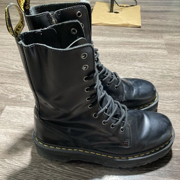Dr. Martens Jadon Platform Black Leather Womens Boot Size 10 - Picture 7 of 13
